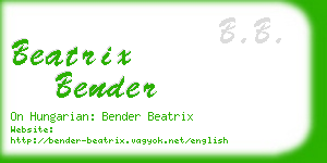 beatrix bender business card